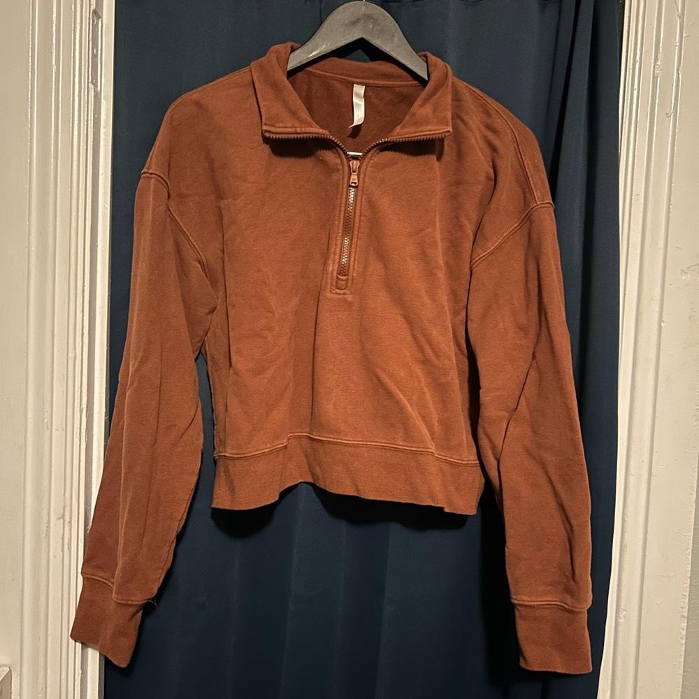Fabletics Orange Cropped Crew Neck - image 1